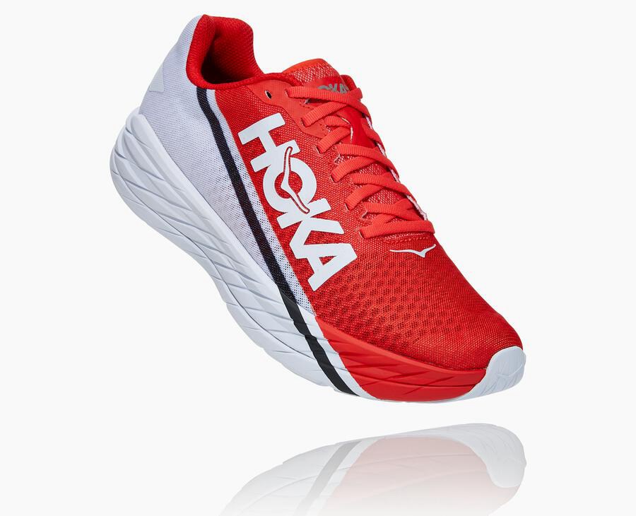 Running Shoes Womens - Hoka One One Rocket X - Red/White - YTSNLKI-75